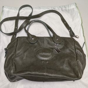 Longchamp Elegant Olive Green Women's Leather Handbag